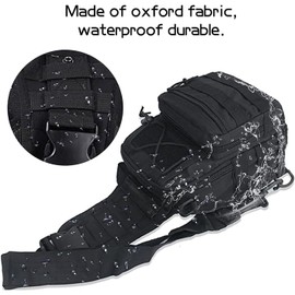 Outdoor Sling Bag Crossbody Tactical Shoulder Backpack Waterproof Chest Daypack Fanny Pack for Hiking Traveling Sports, Black, Small, Sling Bags
