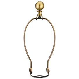 Canomo 1 Set 8 Inch Lamp Harp Lamp Shade Holder with Light Base and 3mm Ball Lamp Finial for Table and Floor Lamps (Bronze)