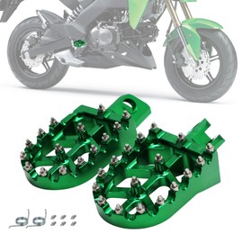 IUVWISN Motorcycle Foot Pegs Footpegs Rest Pedal MX Style CNC for Z125 Pro 2016-2024 Green