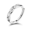 Desnuage Silver Cutout Adjustable Ring with Twisted Heart Knot Minimalist