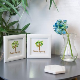 Nicola Spring Folding 2-Photo Frames - Fits Photo Size 4 x 4 (10 x 10cm) - Pack of 2 - White Picture Frame Small Square Photo Frame with Stand Freestanding Photo Certificate Display Poster Frame