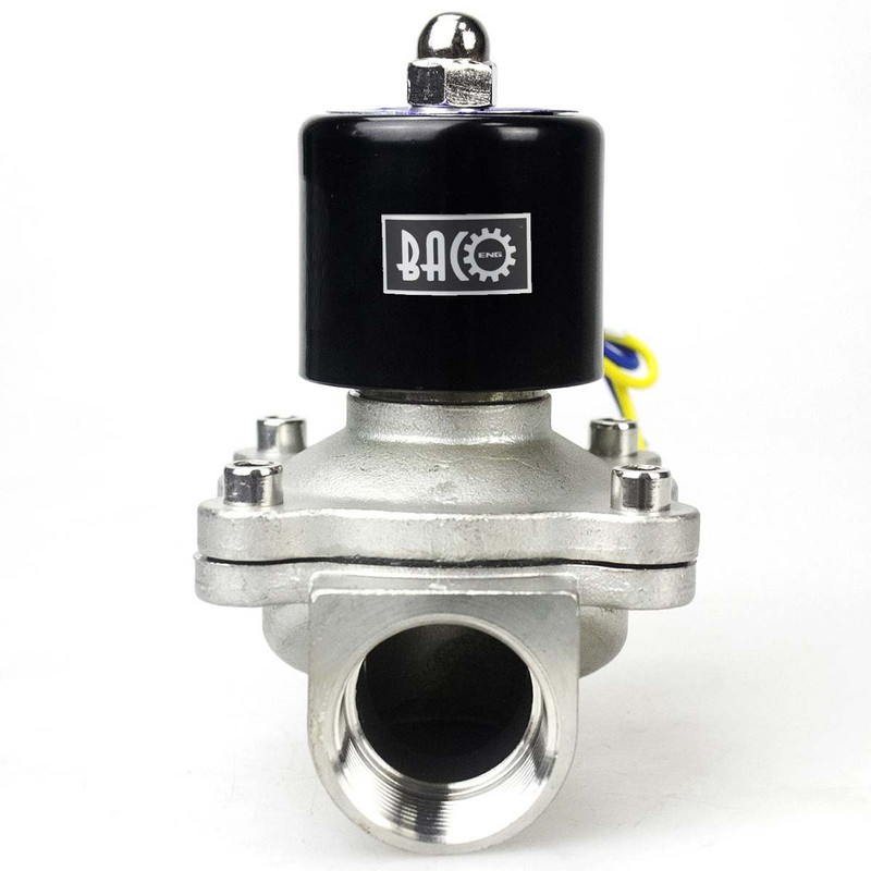 BACOENG 1" AC110V Stainless Steel Electric Solenoid Valve (NPT, Normally