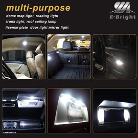 YM E-Bright Led Dome Light Auto Car Reading Led Panel Dome Light Interior with T10 BA9S Festoon Adapters COB 36SMD White (Pack of 4)