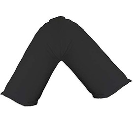 Home Linen Furnishing V Shape Pillowcase 200TC Percale Quality In 6 Sizes and 24 Colours (Black)