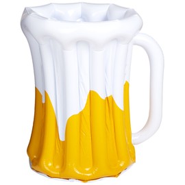 Beistle 57892 inflatable Beer Mug Cooler, 18 by 27-Inch,White/Gold