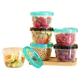 6-Pack 16 Oz Airtight Food Storage Containers with Twist Top Lids – Leakproof, BPA-Free Plastic Meal Prep Containers – Microwave, Freezer & Dishwasher Safe for Soup, Snacks & Kitchen Organization
