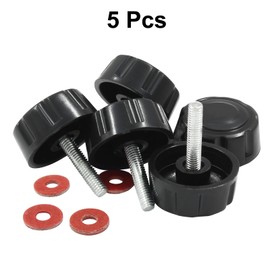 Zorveiio 5Pcs Fishing Reel Handle Screw Caps,Black Fishing Reel Handle Nut, Fishing Spining Reel Knob Screw for Handle Grip