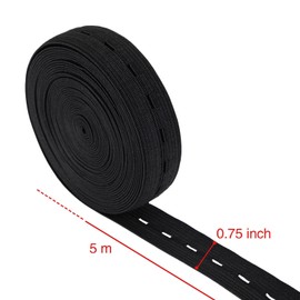 11 Yard Elastic Bands Spool Sewing Band Flat Elastic Cord with Buttonhole, 2 Pack