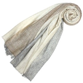 Lorenzo Cana Pashmina 78285 Women's Scarf 100% Cashmere Fluffy Lightweight Stole Wrap Scarf Cashmere Scarf Cashmere Pashmina Natural Fibre, Beige cream natural tones