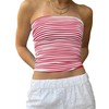 Cioatin Women Strapless Striped Bandeau Tube Tops Y2K Aesthetic Sleeveless