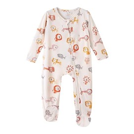 BambooBud Baby Footie Romper Pajamas Unisex Newborn Infant Footed Pjs Zipper Viscose from Bamboo Rompers, Little Lion, 0-3 Months