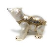 Kubla Crafts Enameled Polar Bear Cub Trinket Box, Accented with