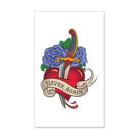 Truly Teague 20 x 12 Wall Vinyl Sticker Never Again Broken Heart