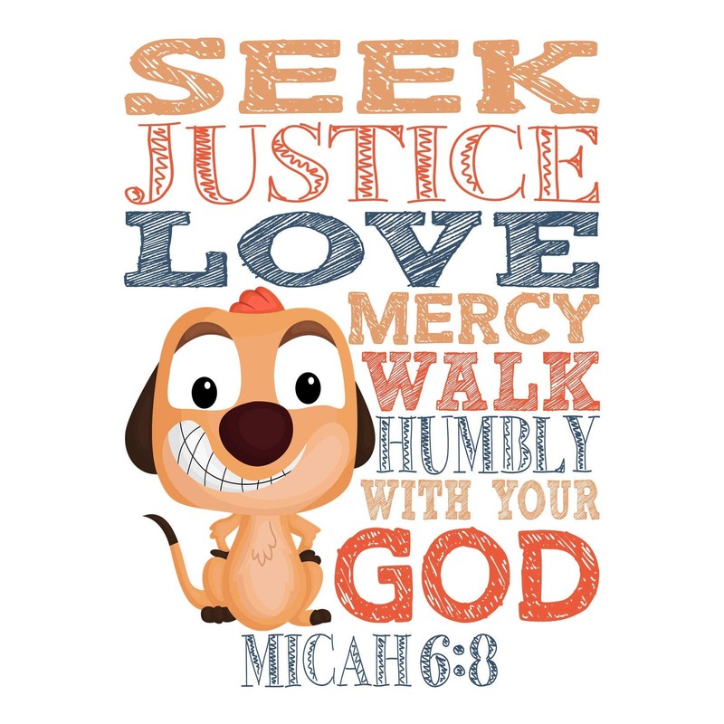 Lion King Christian Nursery Set of 4 Unframed Prints -