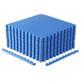 CAP Barbell 1-Inch Interlocking EVA Foam Exercise Puzzle Mats - 2 Pack | 24" x 24" x 1" | Diamond Pattern - Blue