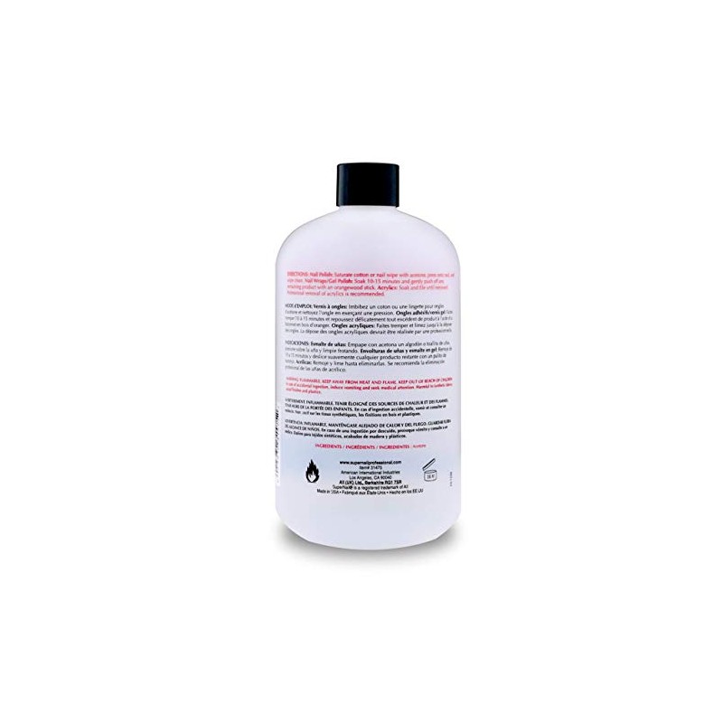 Supernail Pure Acetone Nail Polish Remover - Professional Strength for