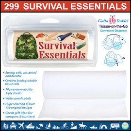 Premium Packable Travel-Size Eco-Friendly Coreless Biodegradable Toilet Paper Rolls | Convenient Plastic Dispenser | Hunting, Camo & Military (3-Pack) (299 Survival Essentials)