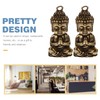 ledmomo Mini Buddha Statue Figurine, 2 Pieces Brass Figurine, Shakyamuni