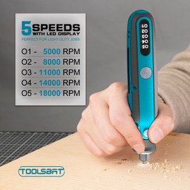 TOOLSBAT Cordless Rotary Tool Kit - 5-Speed Power Rotary Tools with 84 Accessories, 4V Rechargeable Power Rotary Tool, LED Screen Display, Tool Box for Grinding Drilling Cutting Handmade/DIY Creations