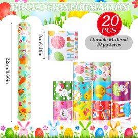 20 Pcs Easter Snap Bracelets for Kids Slap Bands Easter Gifts Snap Bands Slap Bracelets Wristband with Bunny Easter Eggs Designs for Girls Boys Easter Party Bag Fillers Egg Hunt Favours, 10 Styles