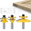 3 PCS Router Bit Set, 1/2-Inch Shank Round Over Raised