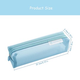 Rumyve Transparent Pencil Cases - Set of 1, Zippered Pouches for Exams and Organizing Office Supplies & Cosmetics(Blue)