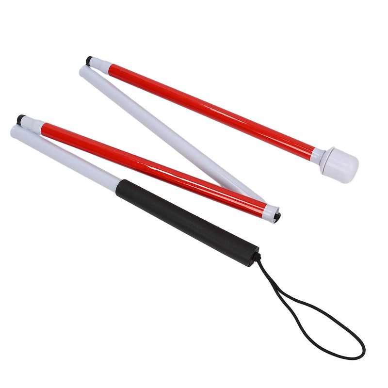 Blind Guide Cane Aluminum Alloy Portable Folding Walking Stick for
