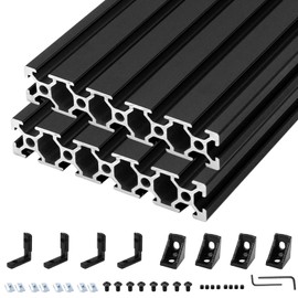 Seekliny 2Pack 20100 T Slot Aluminum Extrusion 300mm Black Extruded Aluminum Profile 20x100 T-Slotted Framing European Standard Anodized Linear Rail for 3D Printer Accessories Parts