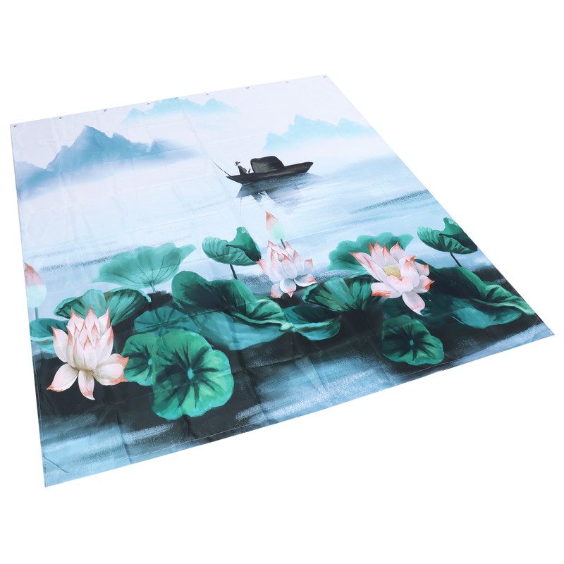 Blackout Curtains Waterproof Flower Pattern Shower Curtain Window Panels for