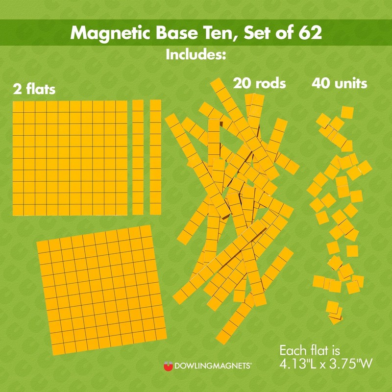 Dowling Magnets Magnetic Base Ten, Set of 62