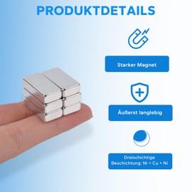 Aenienoe Pack of 20 Magnets Small Rectangular Neodymium Magnet Extra Strong 20 x 10 x 5 mm Mini Magnets for Notice Board Fridge Whiteboard Craft Photos Magnets