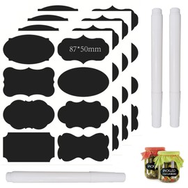 Chalkboard Label 240 Pcs Waterproof Reusable Labels for Food Containers Chalk Sticker Labels with 3 Liquid Chalk Markers for Mason Jars, Parties Decoration, Craft Rooms, Storage, Home, Kitchen