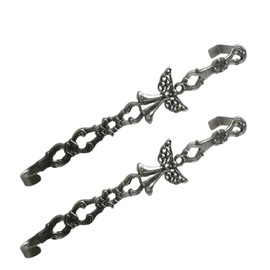 Brushed Nickel Guardian Angel Wreath Holder,Over The Door Bathroom Hanger - Set of 2