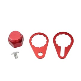 Fishing Reel Handle M8 Screw Nut Caps Aluminum Alloy Locking Plate Bearing Cover Kit for Left and Right Hand Plate DIY Fishing Accessory (Red,for Right Hand)
