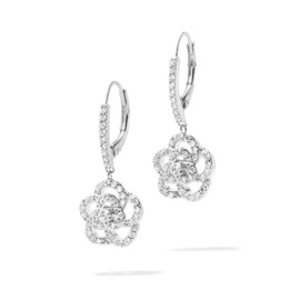 Gift from New York Women's Earring, Platinum, 18K Gold, Pink Gold, Dangling, Rose Brand, Hypoallergenic, For Women, Cubic Zirconia, Created Diamond