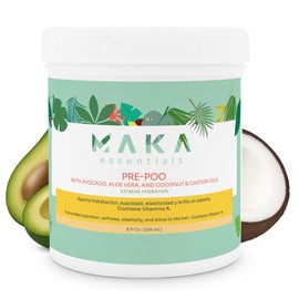 Moisturizing Pre Poo Treatment with Vitamin E – Nourishing & Conditioning Hair Mask, Softens & Adds Shine, 8 Fl Oz