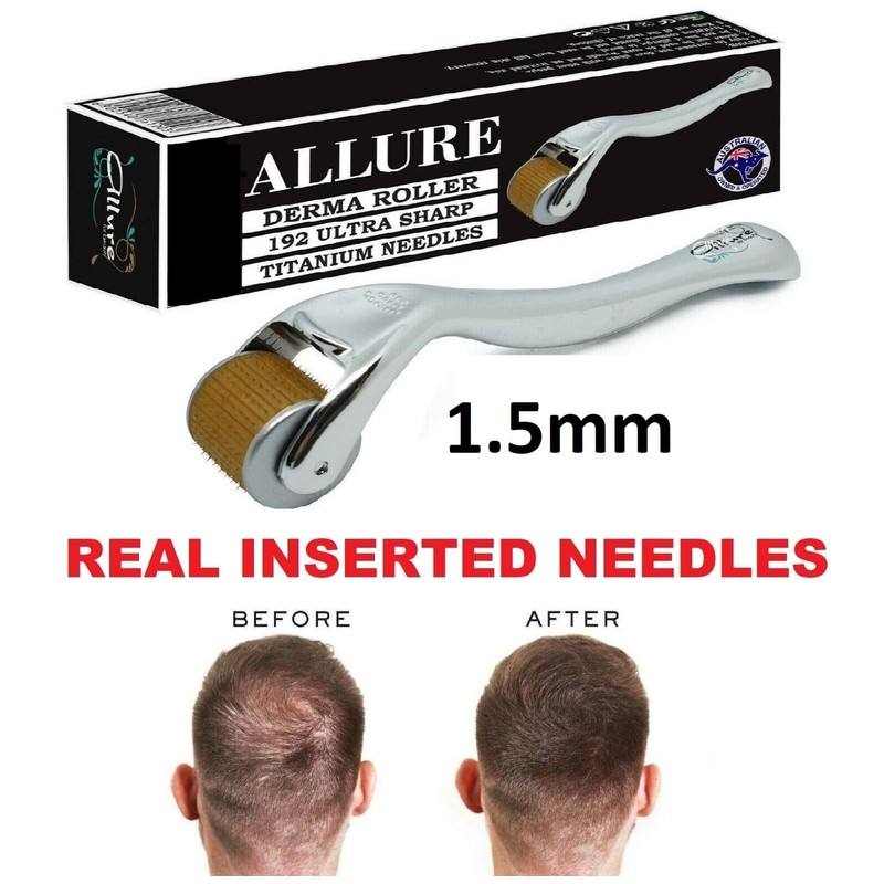 ALLURE DERMA ROLLER HAIR GROWTH PROMOTER 192 REAL INSERTED TITANIUM