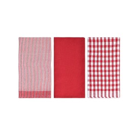 Tea Towels - 100% Cotton kitchen towel - tea towels for kitchen – Super soft Absorbent tea towel, Long lasting catering bar dish towel, t towels 70 x 50 cm (Red, Pack of 6)