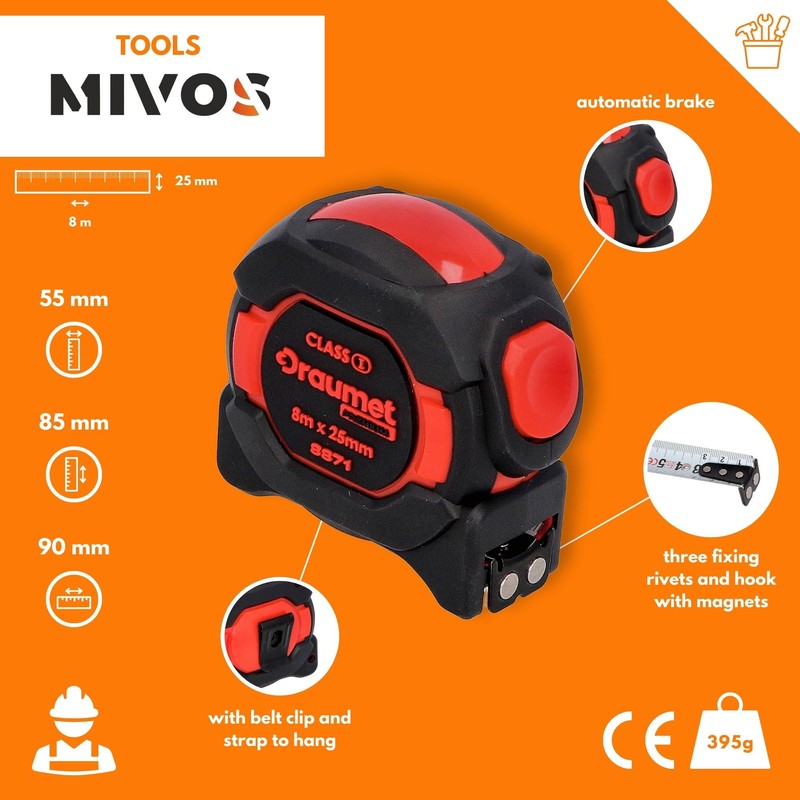 MIVOS - Tape measure with double-sided printed tape - Tape