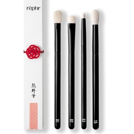 rephr The Core Eye Set – 4 Handmade Japanese Makeup Brushes with Natural Goat Hair | Essential Eye Brush Set for Blending, Shading, Crease & Detail | Handmade in Kumano, Japan