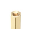 sourcing map 20pcs Brass Straight PCB Pillar Female Thread Hex