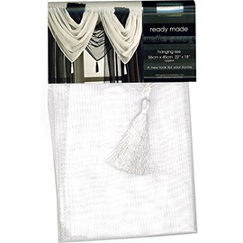 Yorkshire Linen Voile Swag in White for Rods & Poles