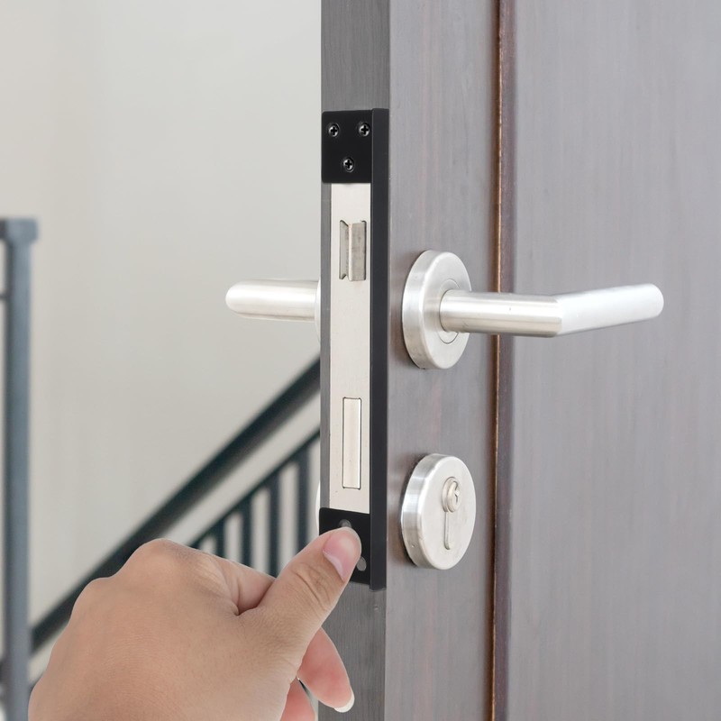 Door Latch Guard Plate, Outswing Door Security Heavy Duty Outswing
