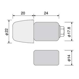 ハリケーン(HURRICANE) アルミサイドキャップ P22砲弾型 ブルー HB0313BU バーエンド