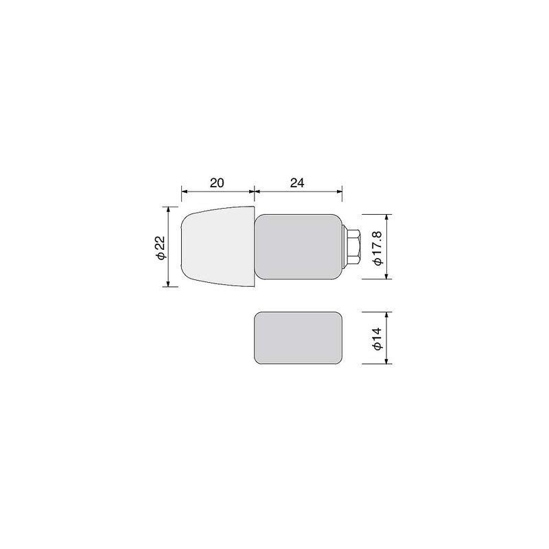 ハリケーン(HURRICANE) アルミサイドキャップ P22砲弾型 ブルー HB0313BU バーエンド
