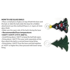 Generic Fusible Glass Bails for Hanging Art - COE 90 Bullseye Clear Glass - Pack of 5