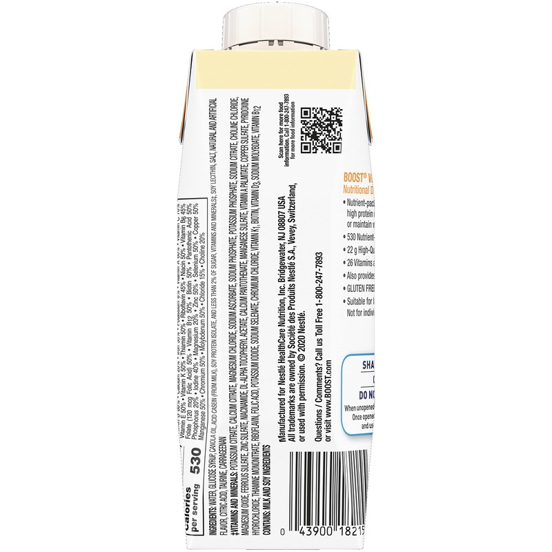 Boost Very High Calorie Nutritional Drink Very Vanilla, Made with