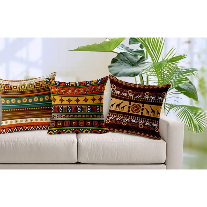 YouYee Square Decorative Cotton Linen Throw Pillow Case Cushion Cover,Ethnic