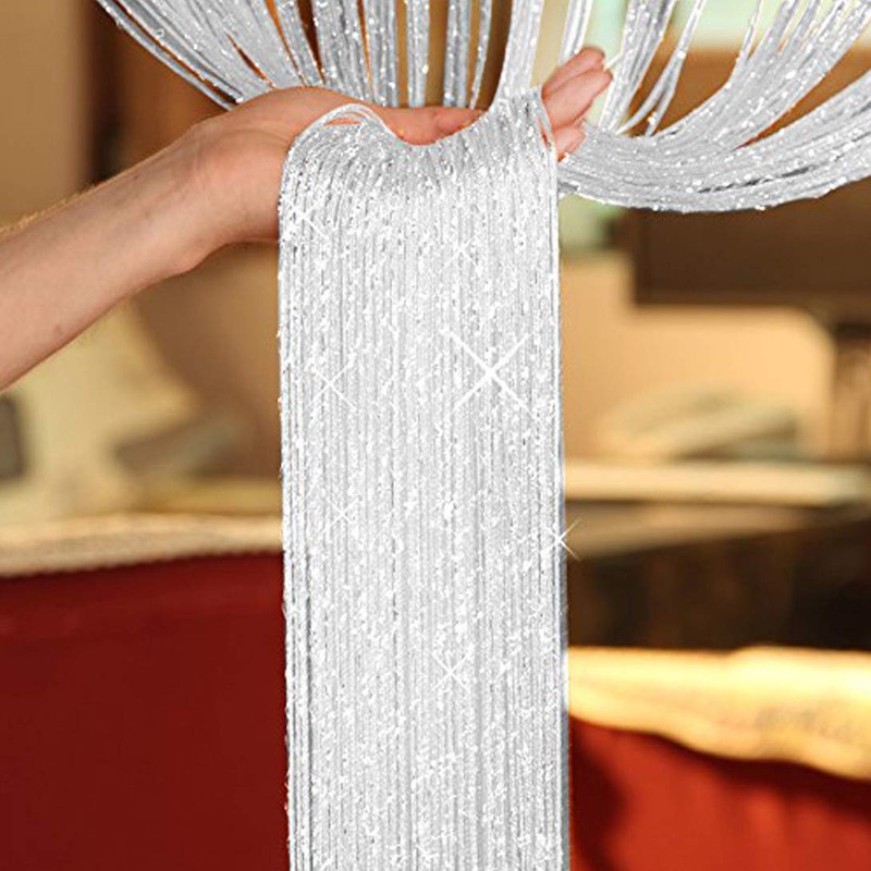 TRIXES String Dew Drop White Curtain - Door or Window