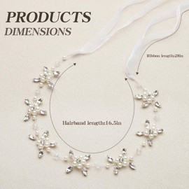 ZPEXRV Flower Girl Headpiece, Silver Bridal Headband,Flower Girl Hair Accessories, Princess Crystal Pearl Hair Accessories, Suitable for birthday party, First Communion, Childrens' Day